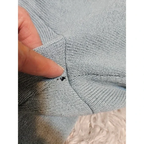 St. John 2 Piece Set Pants And Jacket Women Blue Color Full Zip Wide Leg Size S - Picture 13 of 13